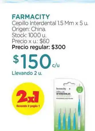 Farmacity Farmacity Cepillo Interdental 1.5mm x 5u oferta