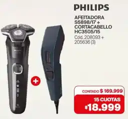 Naldo Lombardi Philips afeitadora s5898/17 + cortacabello oferta