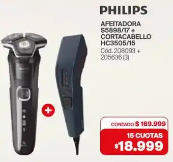 Naldo Lombardi Philips afeitadora s5898/17 + cortacabello oferta