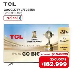 Naldo Lombardi Tcl google tv l75c655a oferta