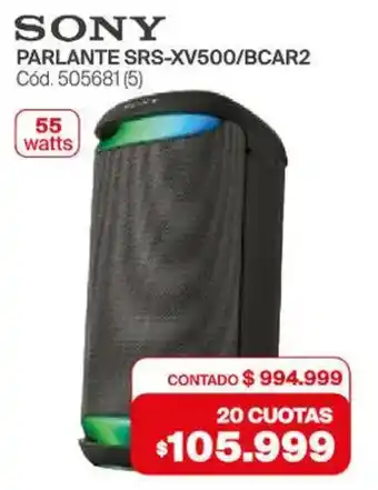 Naldo Lombardi Sony parlante srs-xv500/bcar2 oferta