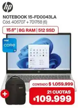 Naldo Lombardi Hp notebook 15-fd0043la 15.6" oferta