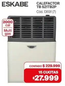 Naldo Lombardi Eskabe calefactor TB S21TB2P oferta