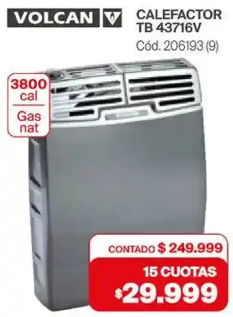 Naldo Lombardi Volcan calefactor TB 43716V oferta