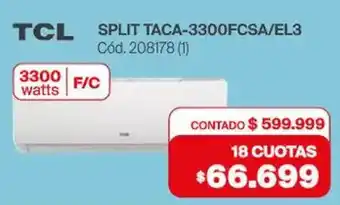 Naldo Lombardi Tcl split TACA-3300FCSA/EL3 oferta