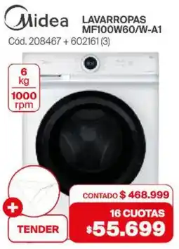 Naldo Lombardi Midea lavarropas MF100W60/W-A1 oferta