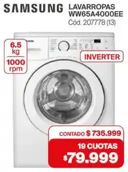 Naldo Lombardi Samsung lavarropas WW65A4000EE oferta