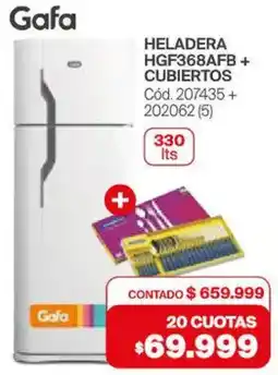 Naldo Lombardi Gafa heladera hgf368afb + cubiertos oferta