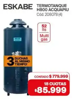 Naldo Lombardi Eskabe termotanque H800 ACQUAPIU oferta