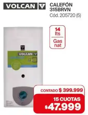 Naldo Lombardi Volcan calefón 315BRVN oferta