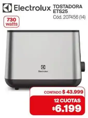 Naldo Lombardi Electrolux tostadora ETS25 oferta