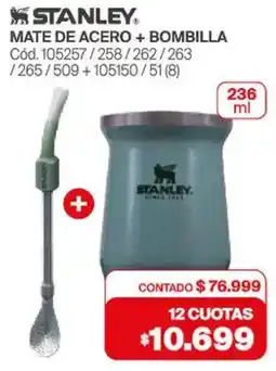 Naldo Lombardi Stanley mate de acero + bombilla oferta
