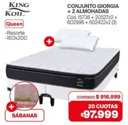 Naldo Lombardi King koil conjunto giorgia + 2 almohadas oferta