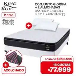 Naldo Lombardi King koil conjunto giorgia + 2 almohadas oferta