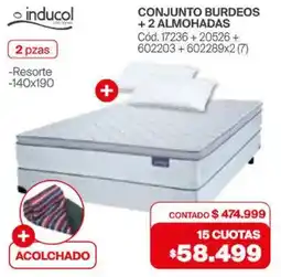 Naldo Lombardi Inducol conjunto burdeos + almohadas oferta