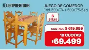 Naldo Lombardi Uenpuermar juego de comedor oferta