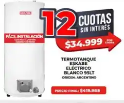 Supermayorista Vital Termotanque eskabe eléctrico blanco oferta