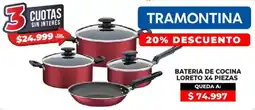 Supermayorista Vital Tramontina bateria de cocina loreto x4 piezas oferta