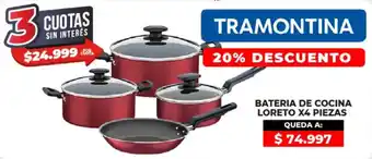 Supermayorista Vital Tramontina bateria de cocina loreto x4 piezas oferta