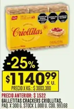 Coto Galletitas crackers criollitas oferta