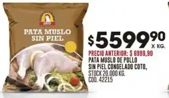 Coto Pata muslo sin piel sin piel congelado coto oferta