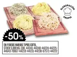 Coto En fideos varios tipos coto oferta