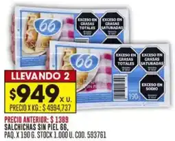Coto Salchichas sin piel 66 oferta