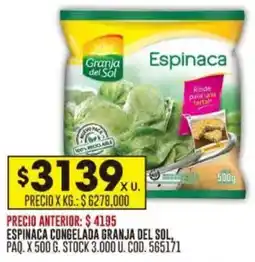 Coto Espinaca congelada granja del sol oferta