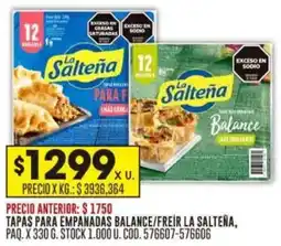 Coto La salteña tapas para empanadas balance/freír oferta