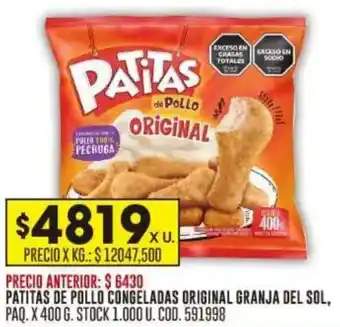 Coto Patitas de pollo congeladas original granja del sol oferta