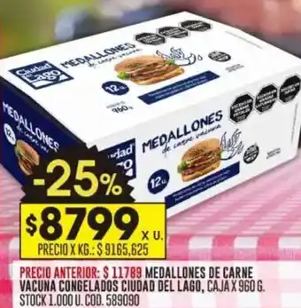 Coto Medallones de carne vacuna congelados ciudad del lago oferta