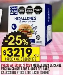 Coto Medallones de carne vacuna congelados ciudad del lago oferta
