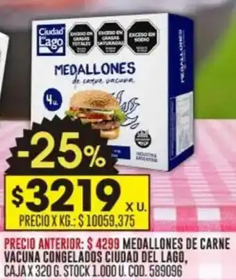 Coto Medallones de carne vacuna congelados ciudad del lago oferta