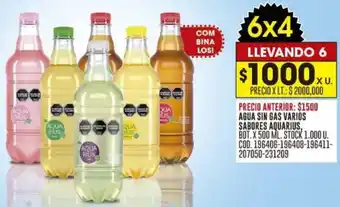 Coto Agua sin gas varios sabores aquarius oferta