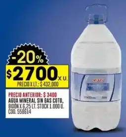 Coto Coto agua mineral sin gas oferta