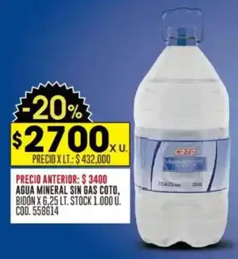 Coto Coto agua mineral sin gas oferta