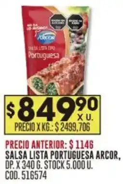 Coto Arcor salsa lista portuguesa oferta
