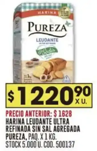 Coto Pureza harina leudante ultra refinada sin sal agregada oferta