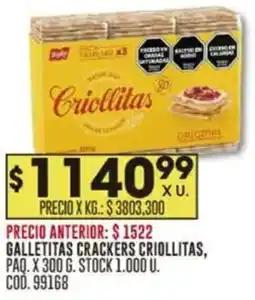 Coto Criollitas galletitas crackers oferta