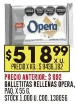 Coto Opera galletitas rellenas oferta