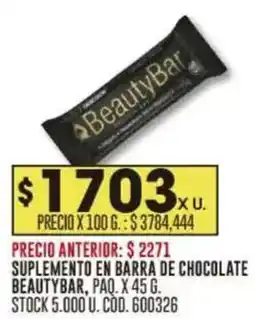 Coto Beautybar suplemento en barra de chocolate oferta