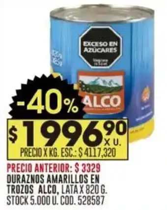 Coto Alco duraznos amarillos en trozos oferta
