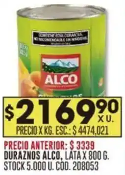 Coto Alco duraznos oferta