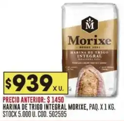 Coto Morixe harina de trigo integral oferta