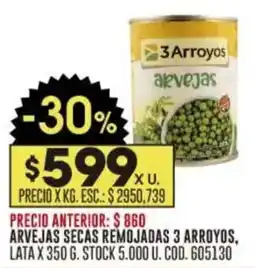 Coto 3 arroyos arvejas secas remojadas oferta
