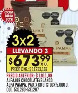 Coto Alfa pampa alfajor chocolate/blanco oferta