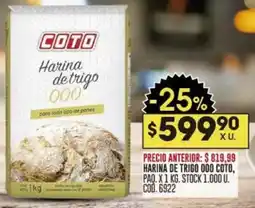 Coto Coto harina de trigo 000 oferta