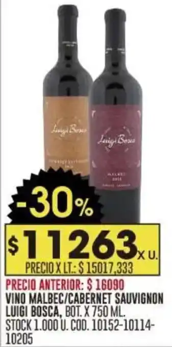 Coto Luigi bosca vino malbec/cabernet sauvignon oferta
