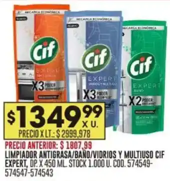 Coto Cif expert limpiador antigrasa/baño/vidrios y multiuso oferta