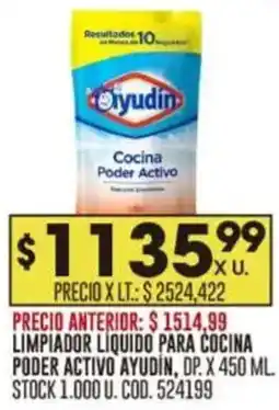 Coto Ayudín limpiador liquido para cocina poder activo oferta